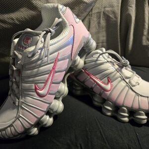 Nike Women's Pink and Gray Shox Sneakers